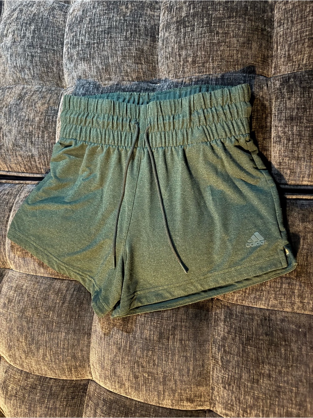 adidas Women’s Olive Green Athletic Shorts with Elastic Waist
